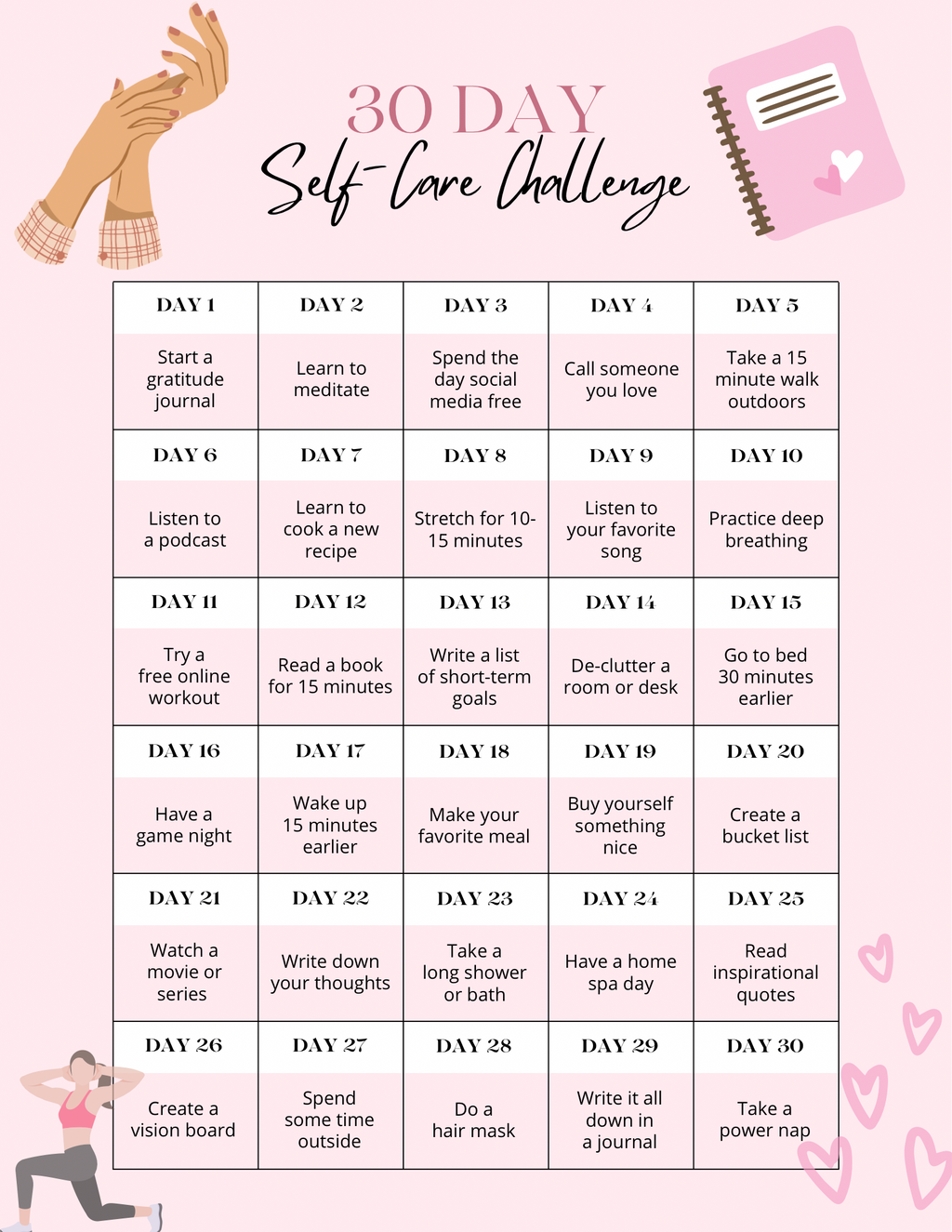 30 Day Self-Care Planner